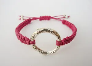 Karma Bracelet - Macrame Circle Bracelet. Infinity Ring Adjustable Bracelet. Choice of Colours