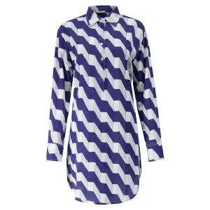 Katherine Shirt Dress in Navy Zigzag