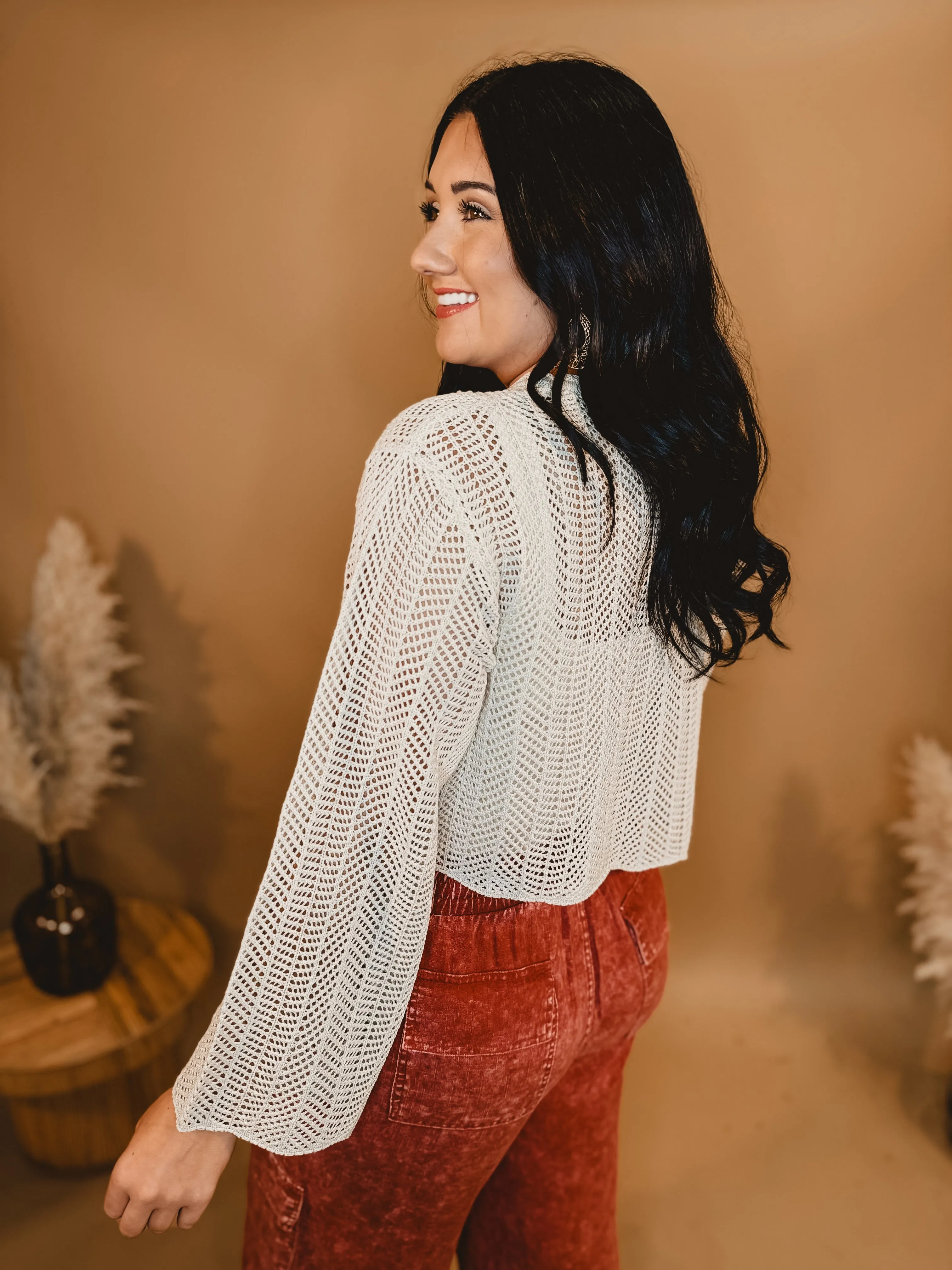 Knit Crochet Layering Sweater - Sand Beige