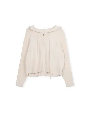 Knit Ribbed Sleeve Detailed Sweater