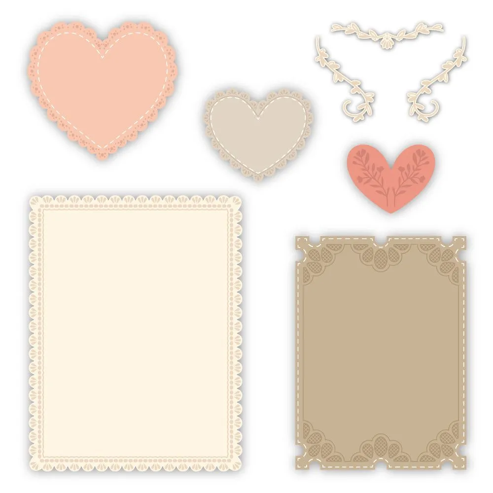 Lace Heart Layering Frames - Honey Cuts