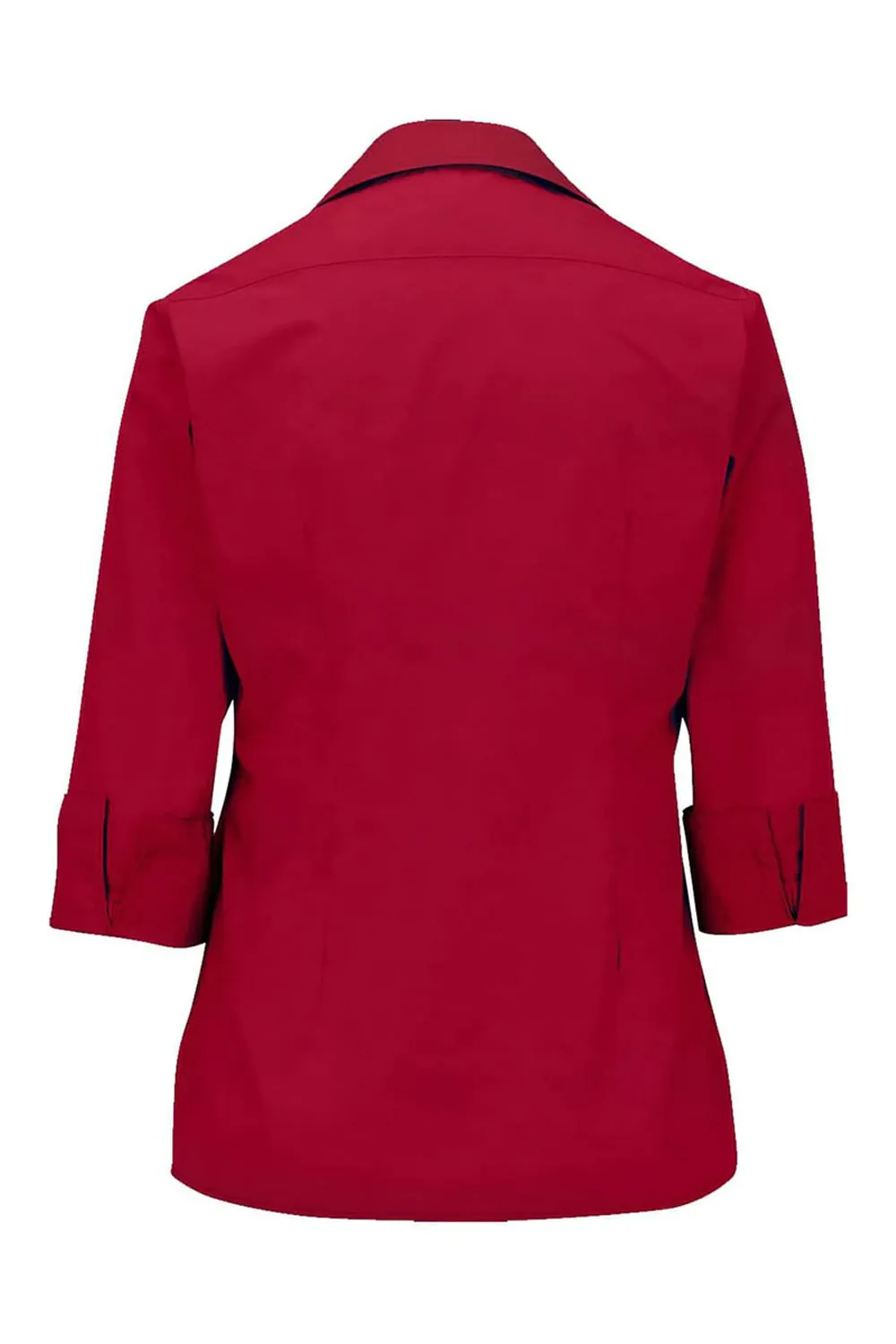 Ladies' 3/4 Sleeve Poplin - Red