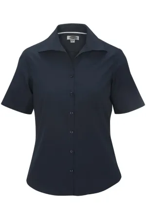 Ladies' Short Sleeve Poplin - Navy