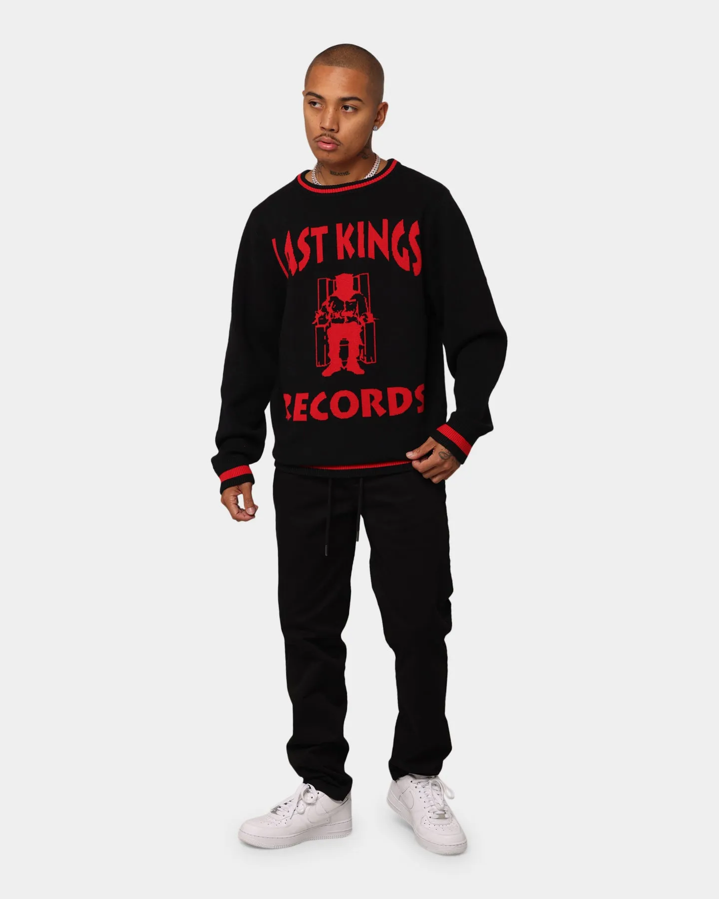 Last Kings Records Knitted Sweater Black/Red
