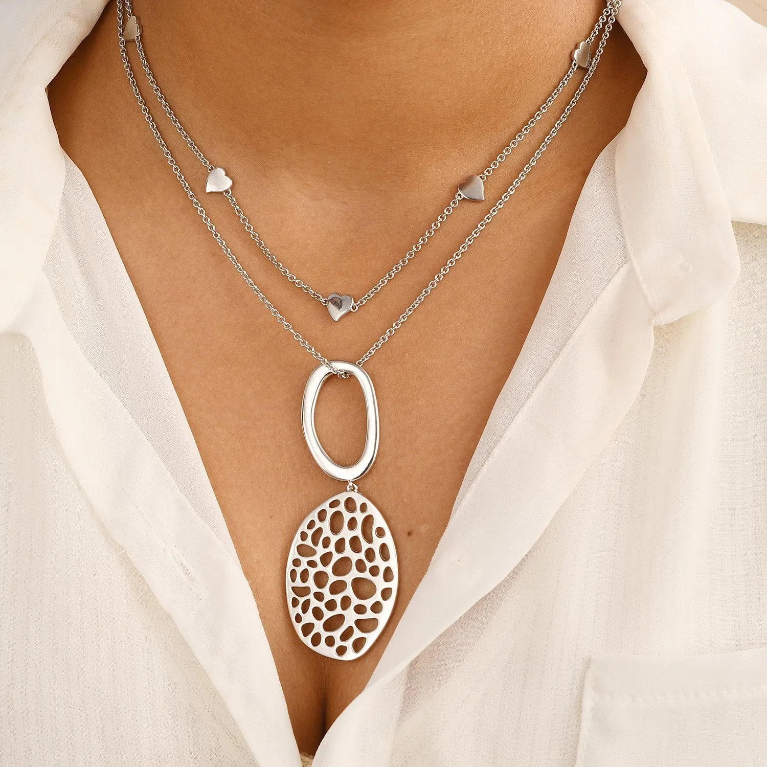 Lattice Double Link Necklace