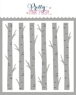 Layered Birch Trees Stencil (2 Lyr)