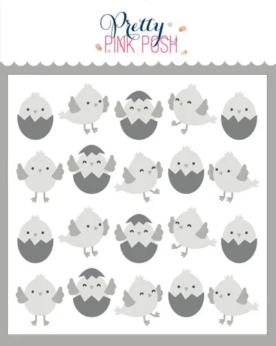 Layered Chicks Stencil (4Lyr)
