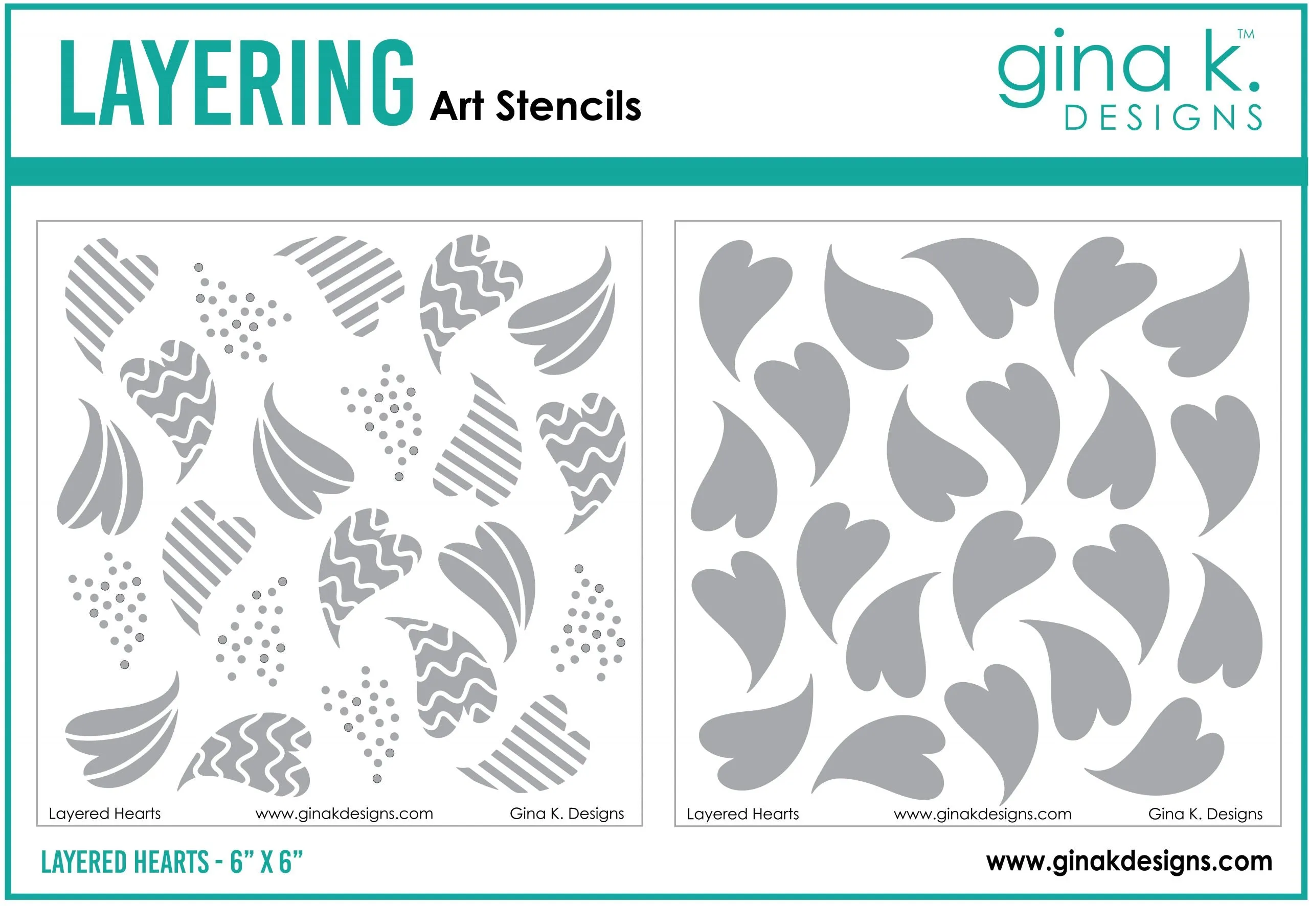 Layered Hearts Stencils