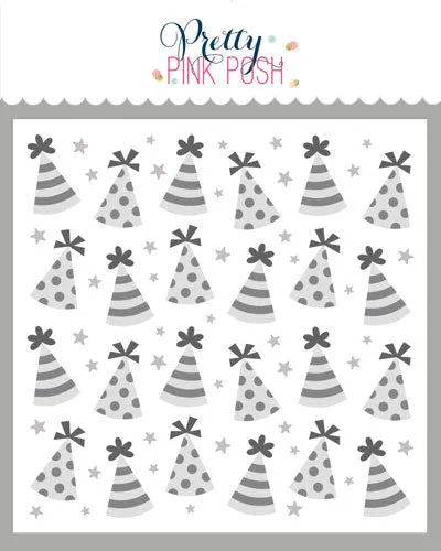 Layered Party Hats Stencil (4Lyr)