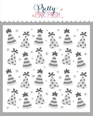 Layered Party Hats Stencil (4Lyr)