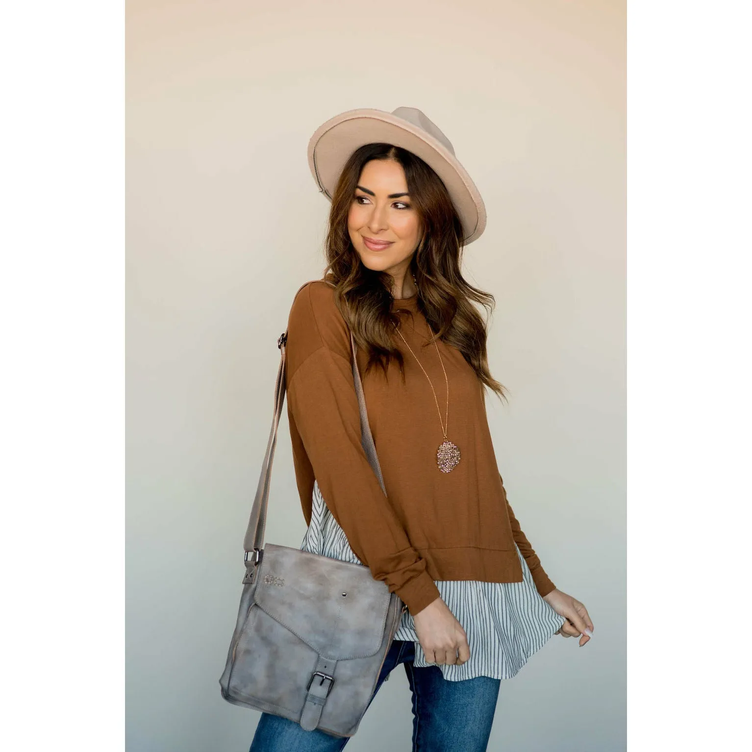 Layered Stripe Bottom Blouse