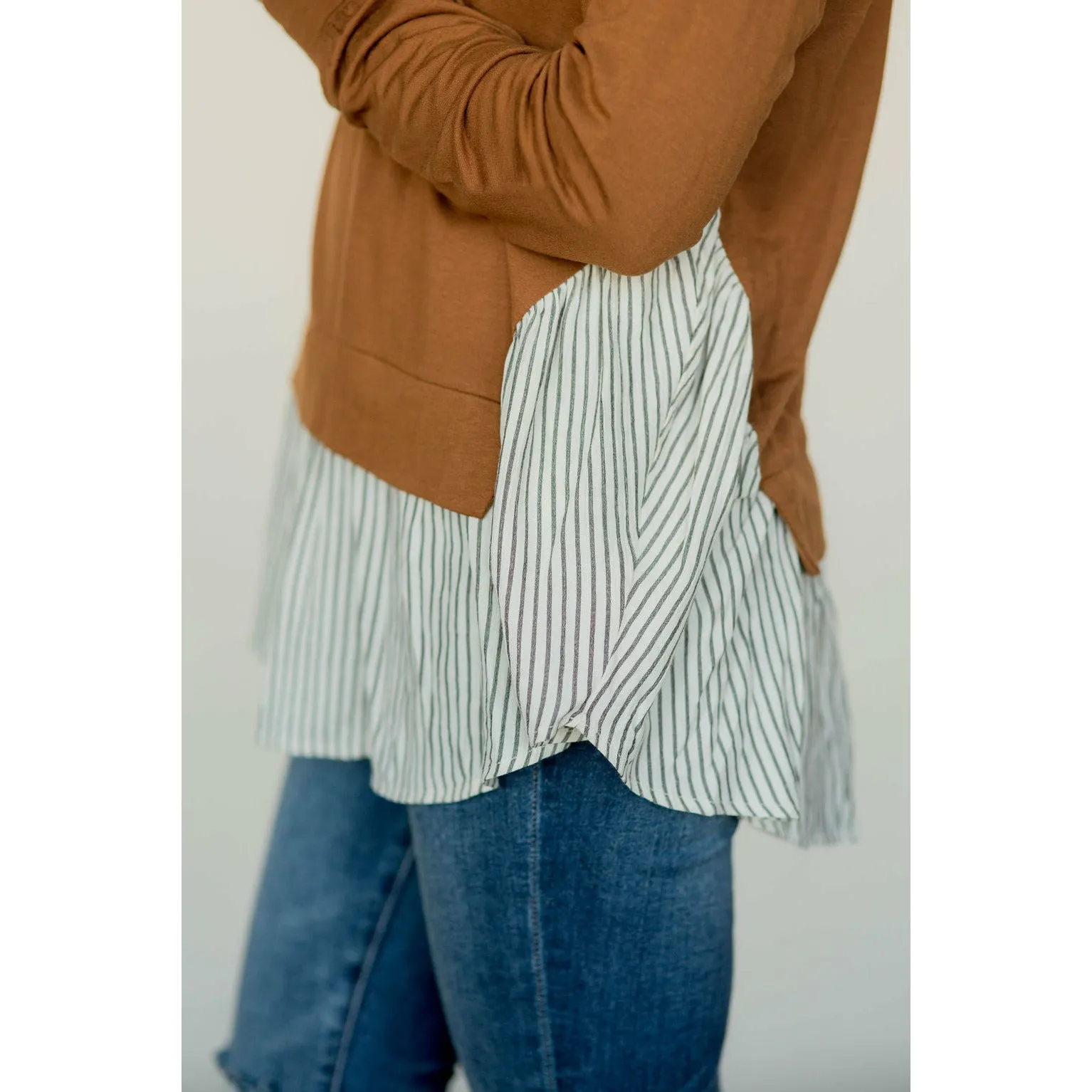 Layered Stripe Bottom Blouse