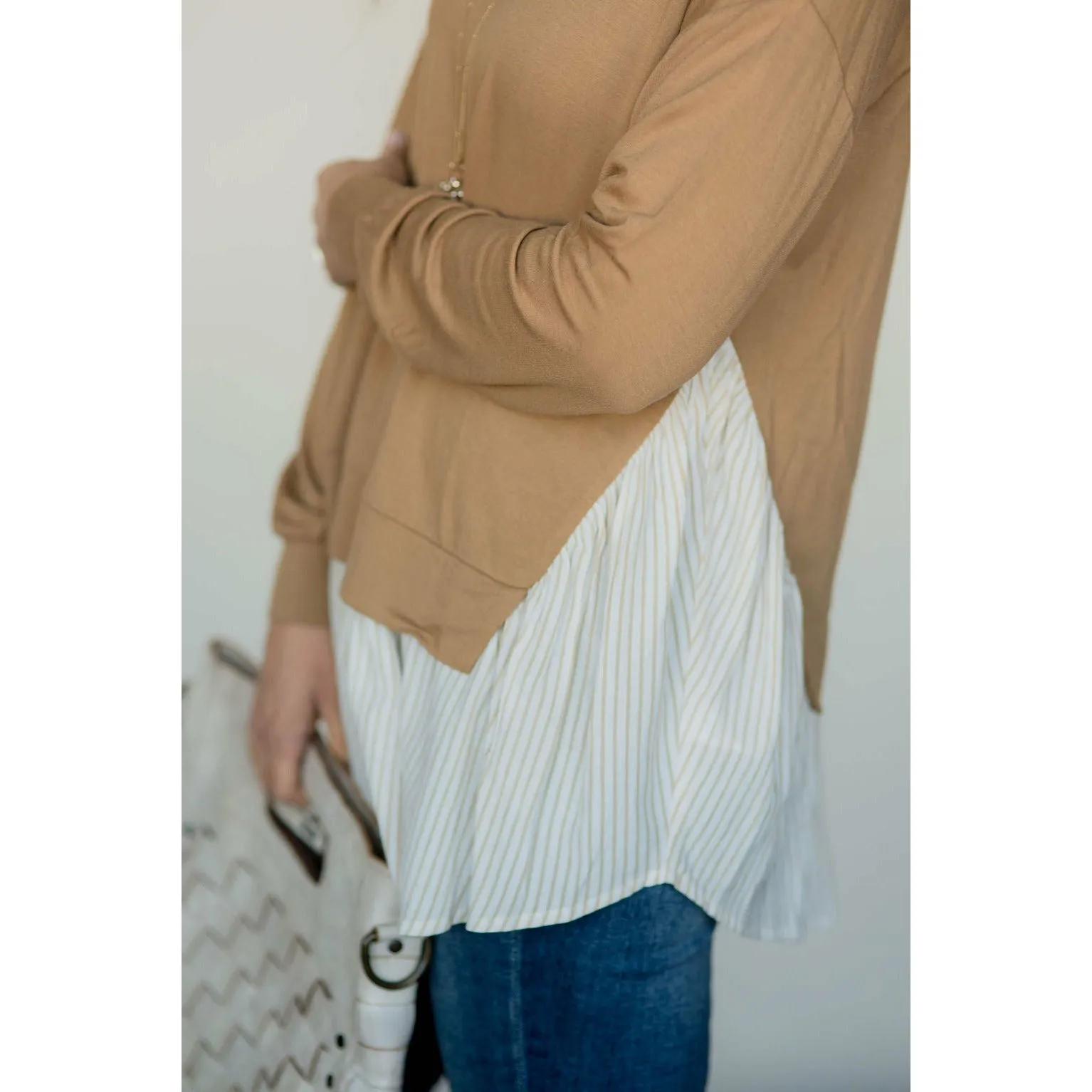 Layered Stripe Bottom Blouse