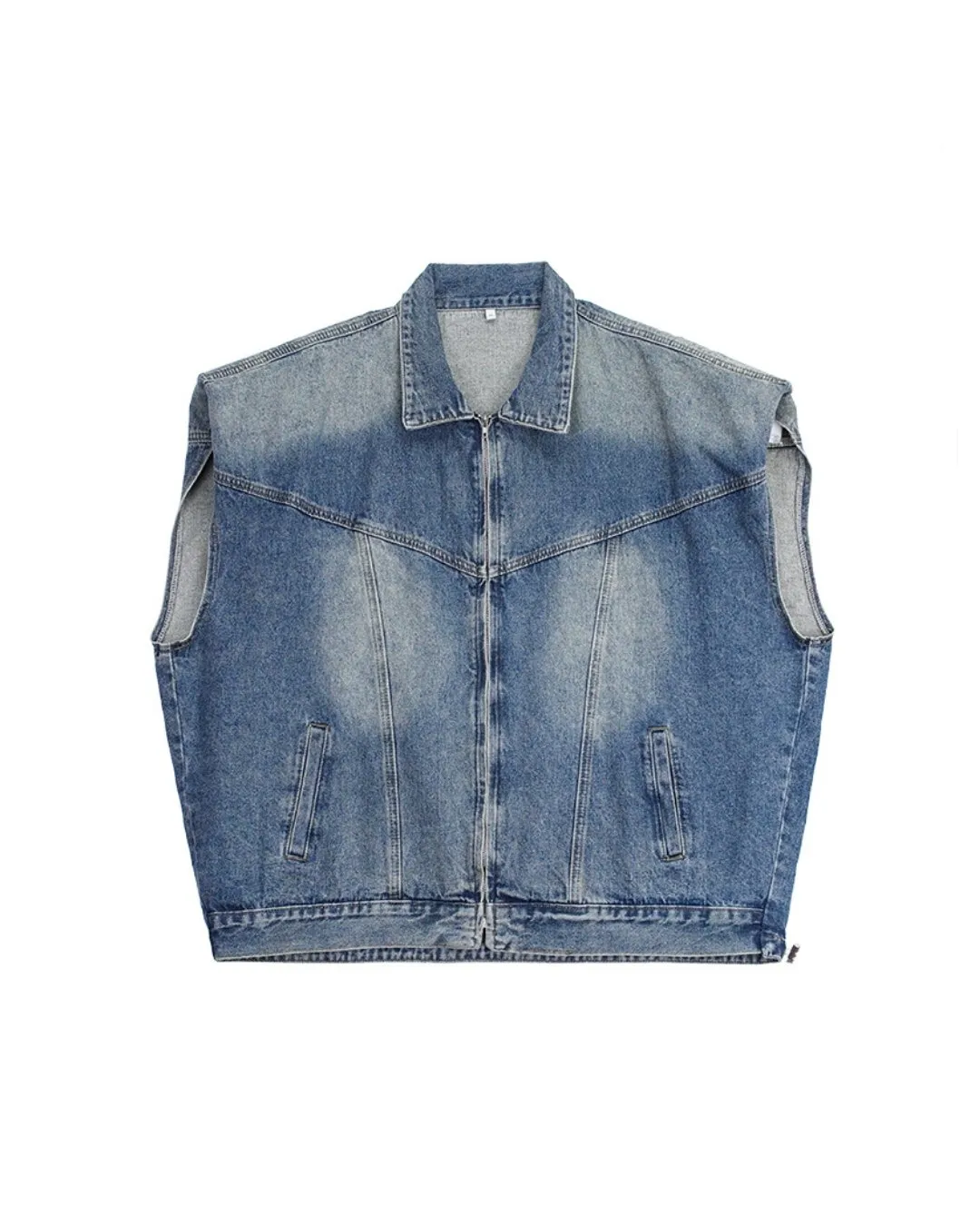 Layered Trend Denim Vest HUD0026