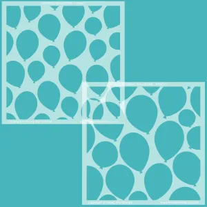 Layering Balloons - Set of 2 6x6" Stencils