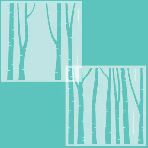 Layering Birch Trees - Set of 2 Stencils
