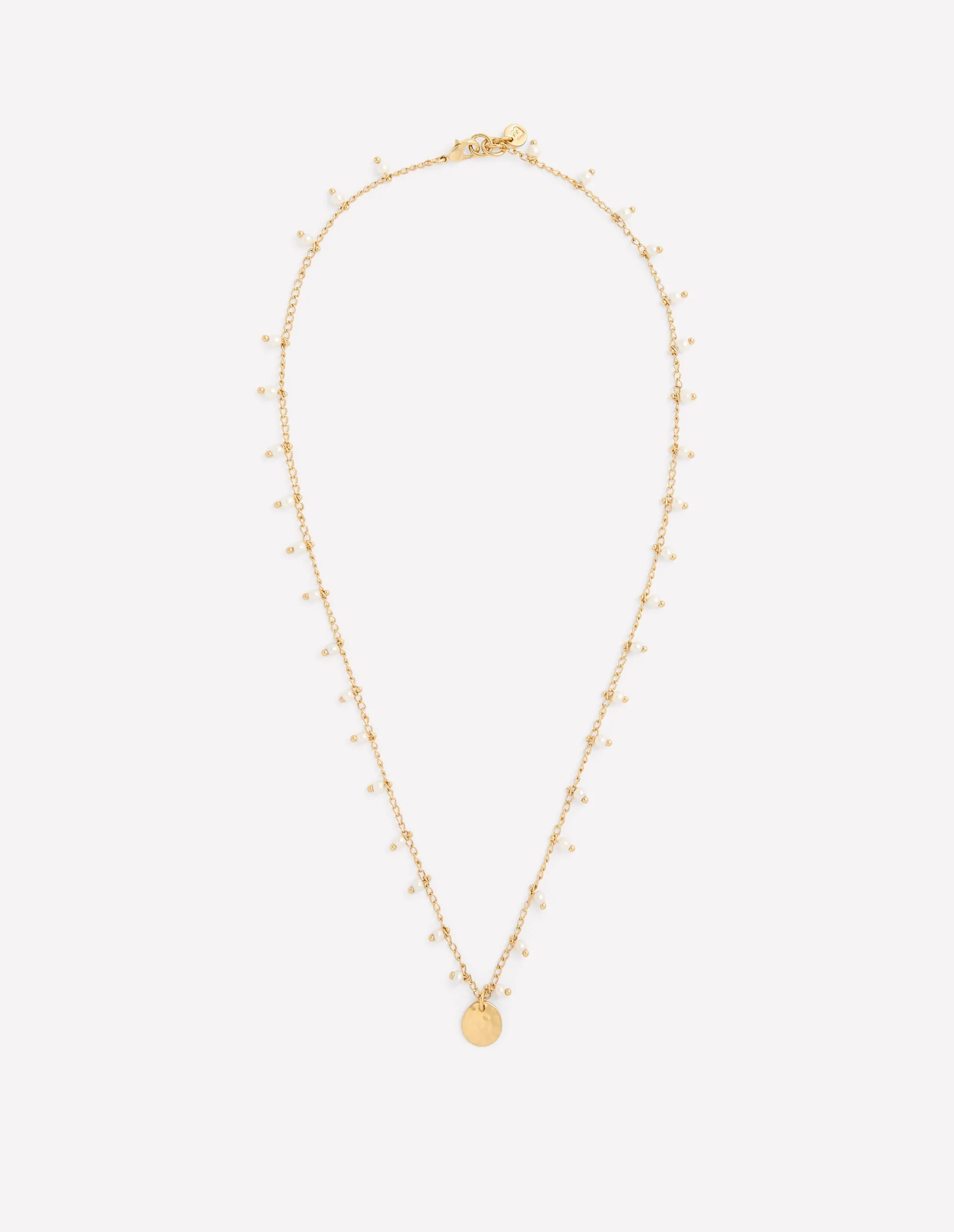 Layering Charm Necklace-Faux Pearl