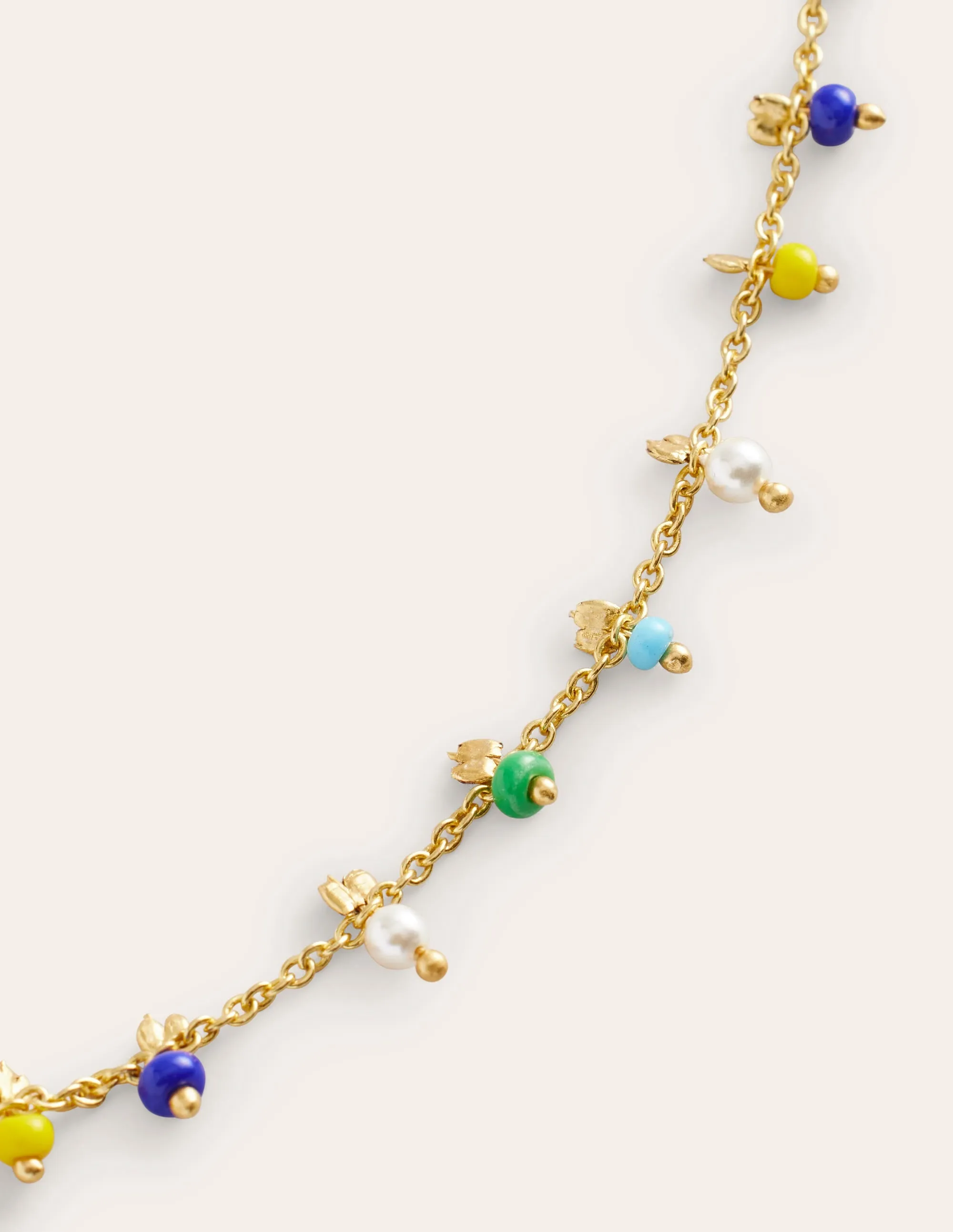 Layering Disc Necklace-Blue Multi