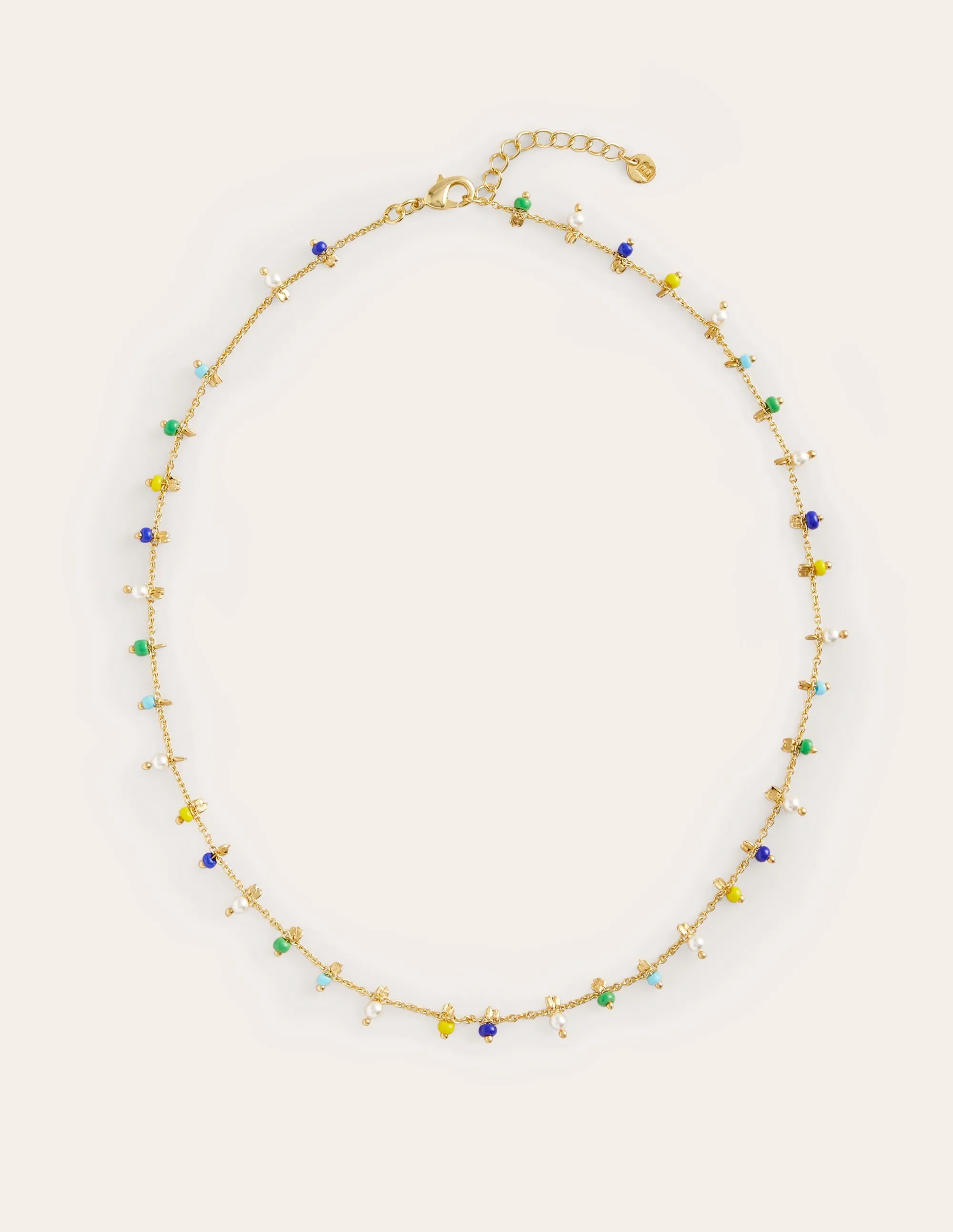 Layering Disc Necklace-Blue Multi
