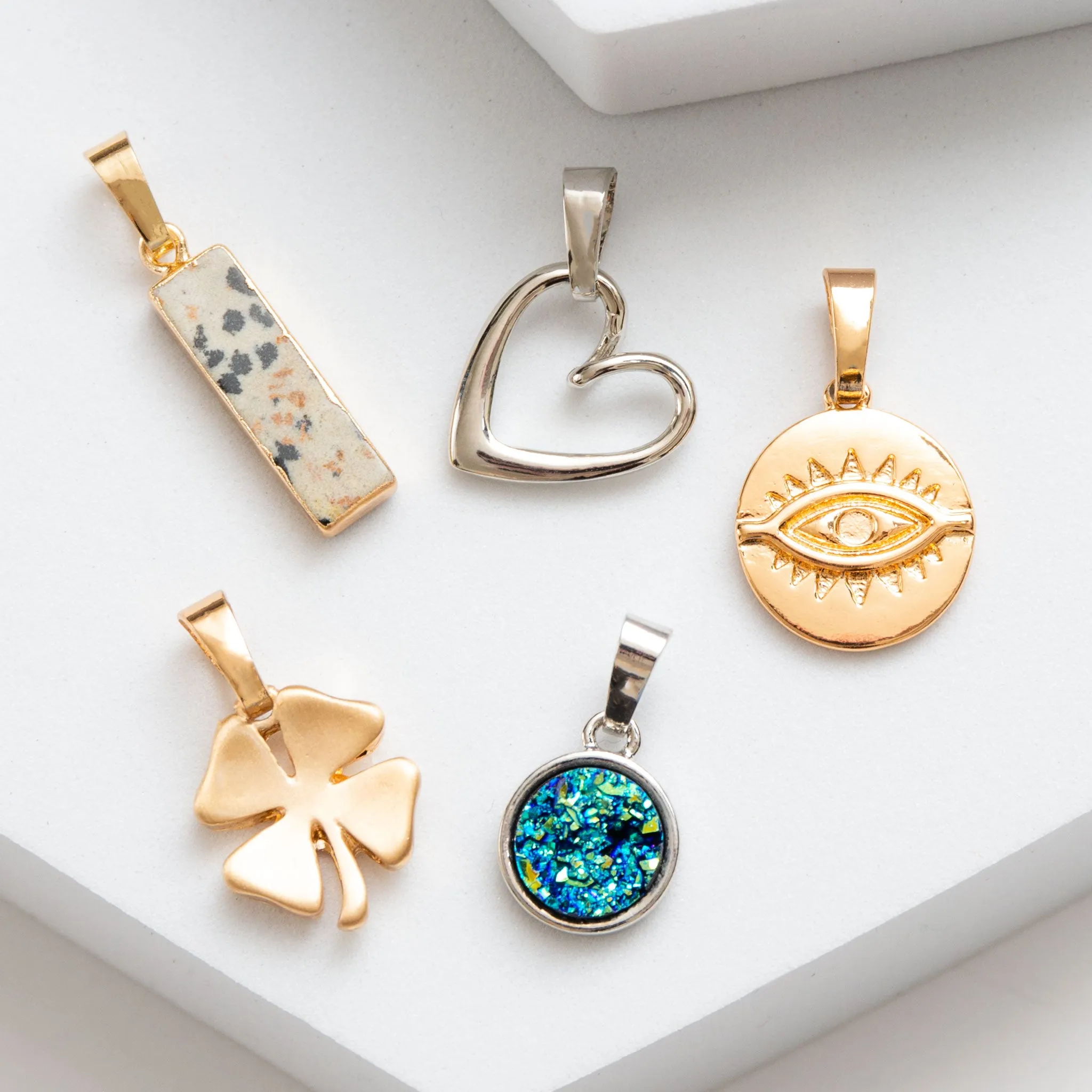 Layering Gold Evil Eye Pendant Charm