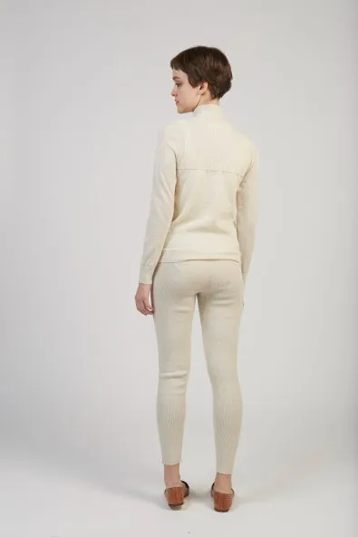 Layering rib alpaca mockneck in natural