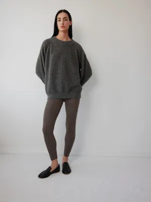 Layering Rib Leggings in Heathered Brown