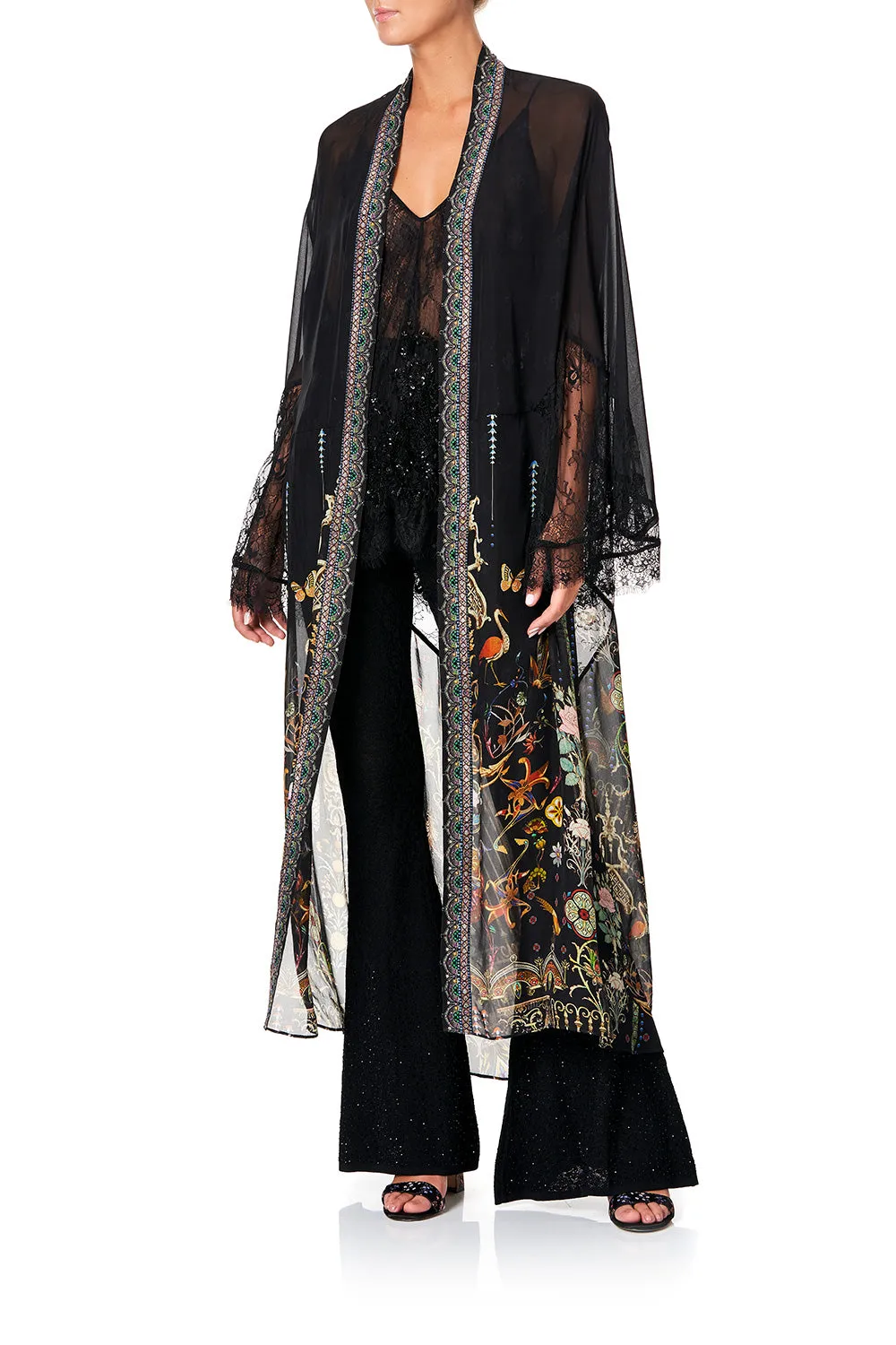 LAYERING ROBE WITH LACE INSERT REBELLE REBELLE