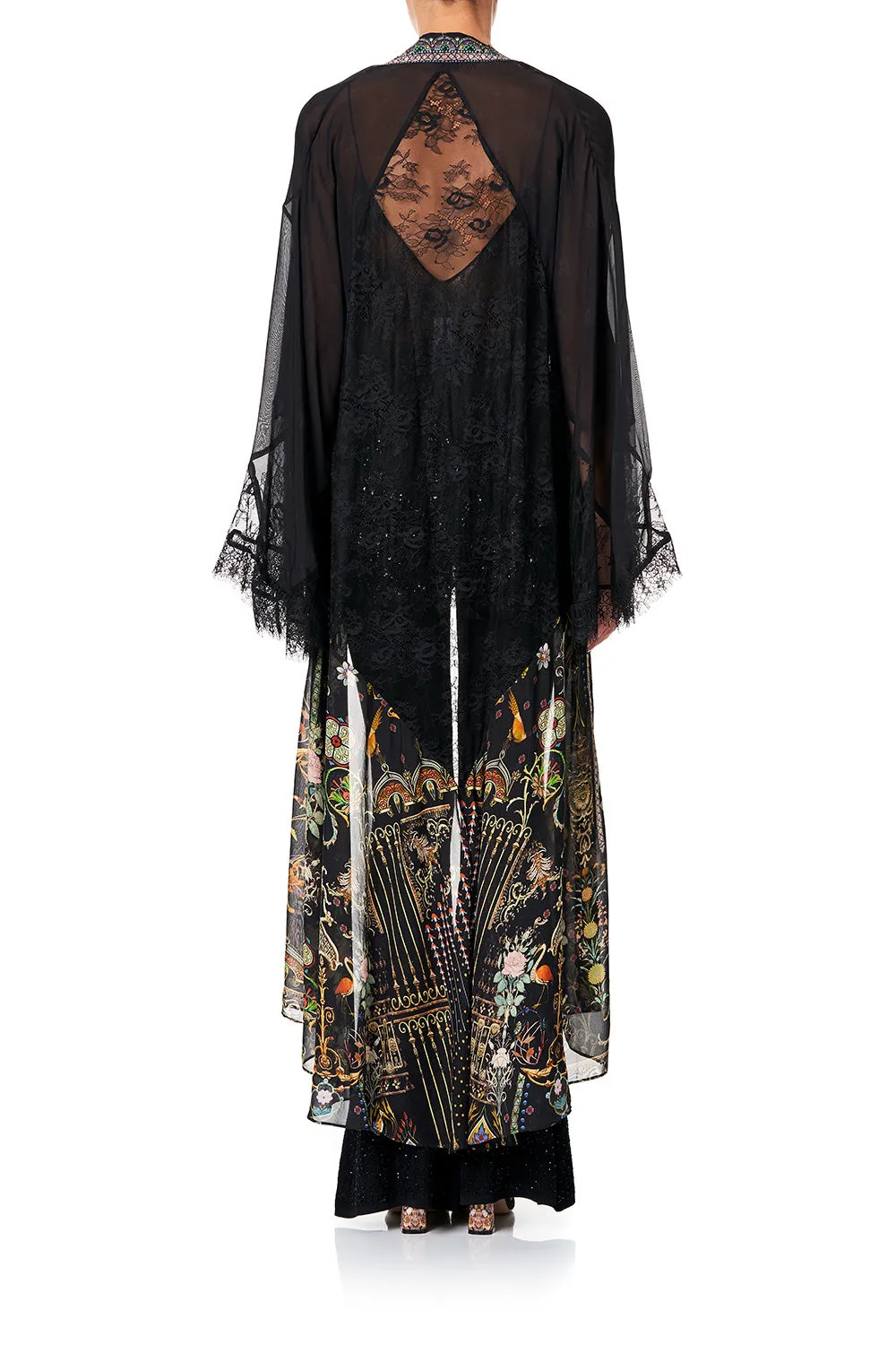 LAYERING ROBE WITH LACE INSERT REBELLE REBELLE