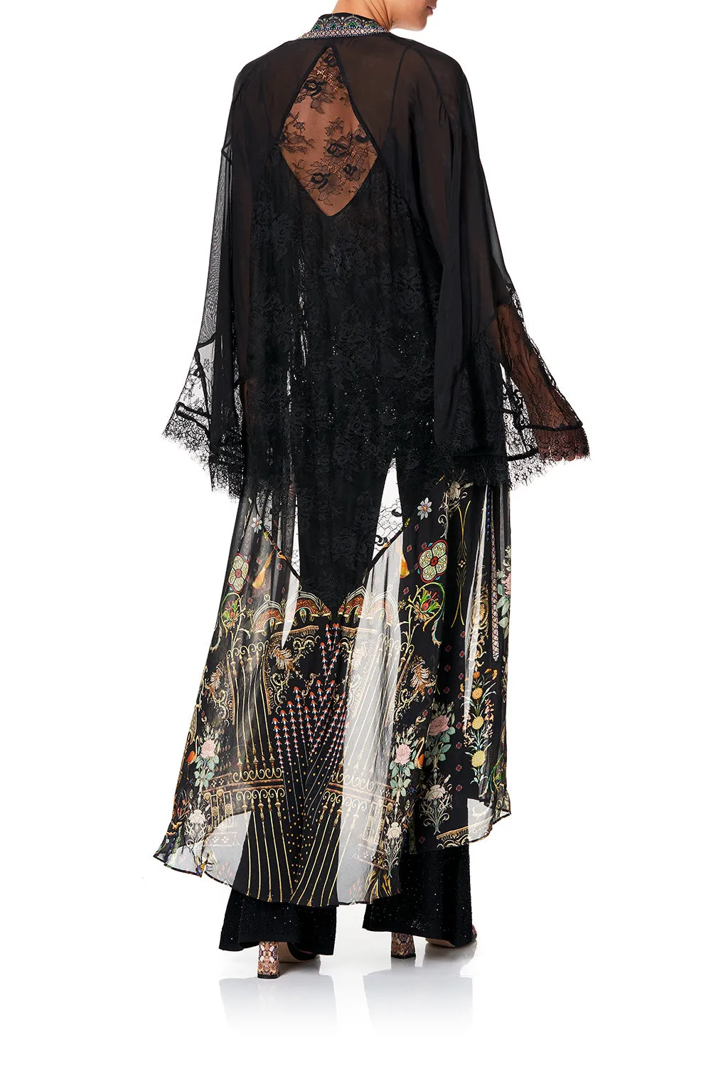 LAYERING ROBE WITH LACE INSERT REBELLE REBELLE