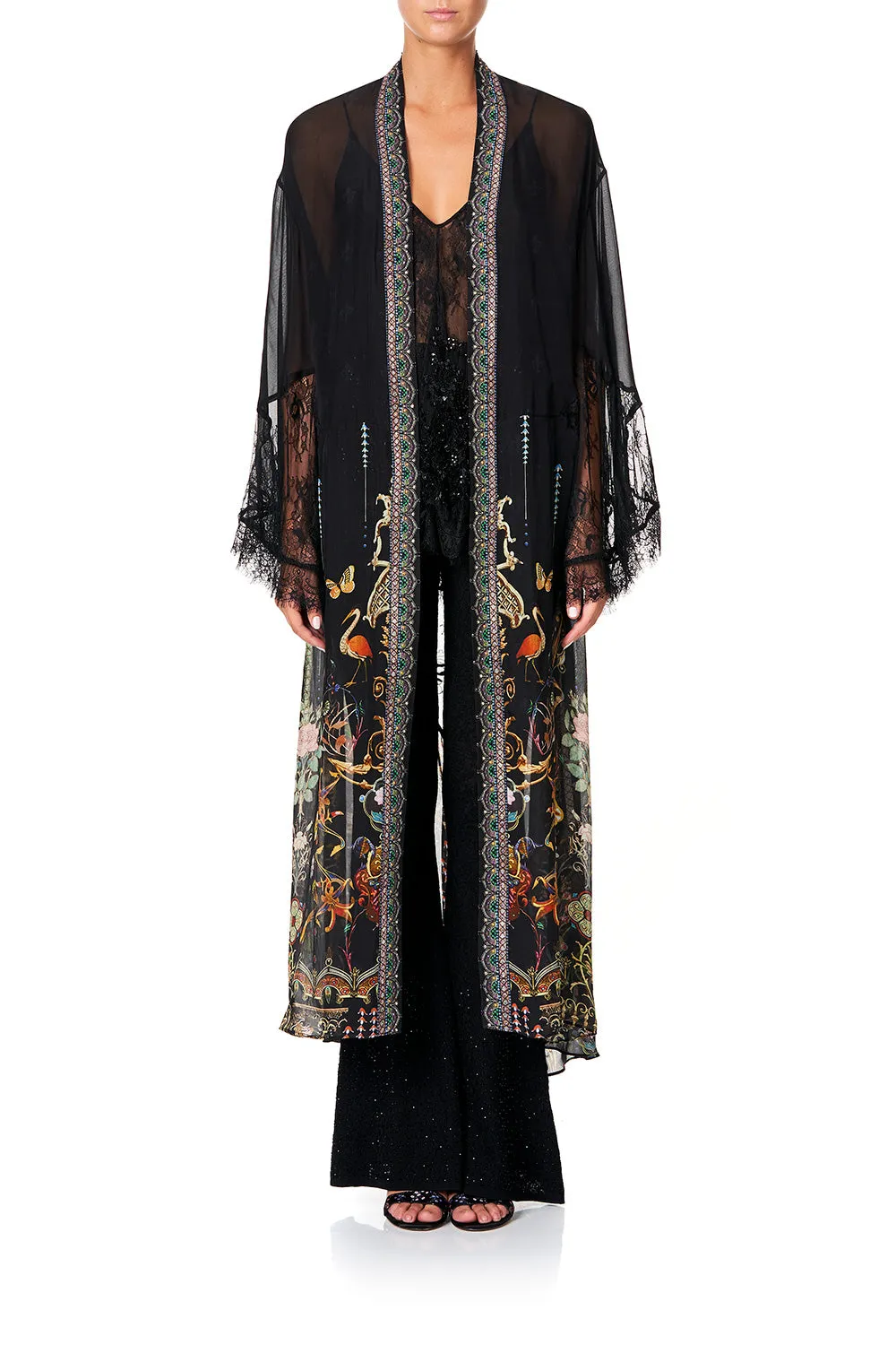 LAYERING ROBE WITH LACE INSERT REBELLE REBELLE