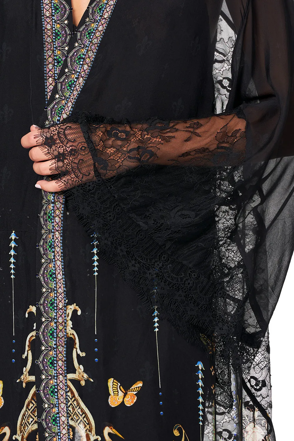 LAYERING ROBE WITH LACE INSERT REBELLE REBELLE