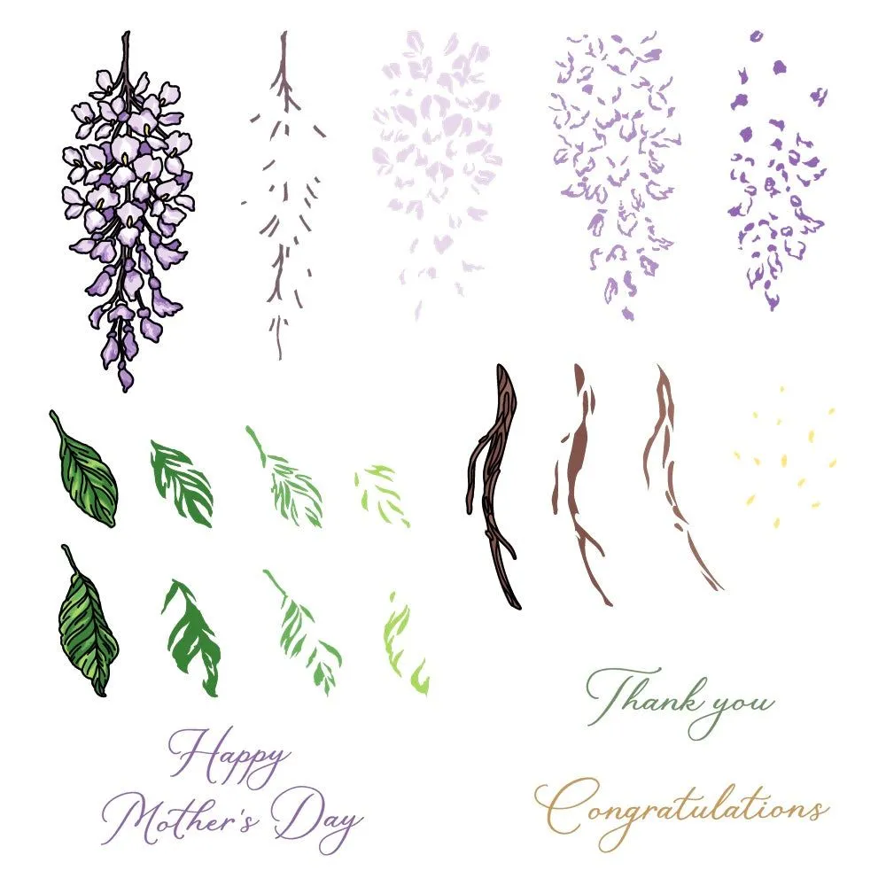 Layering Wisteria - 6x8 Stamp Set - Retiring