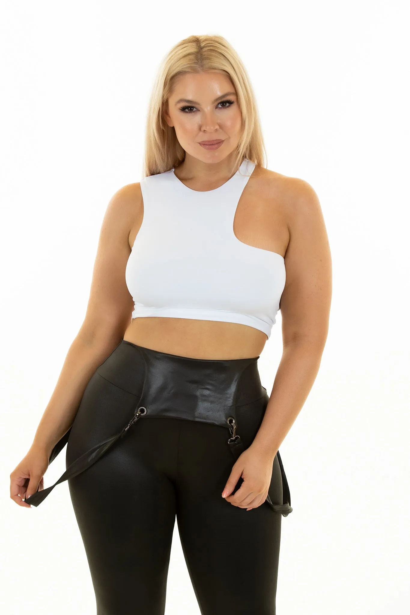Leather Look Overall - Body Shaping Legging