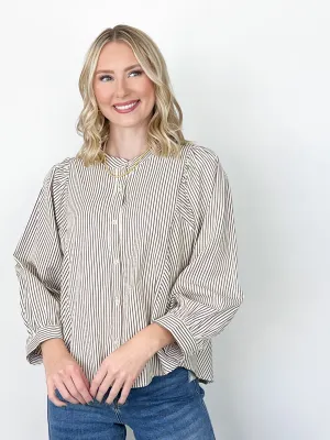 Lennon - Striped Button Down Top