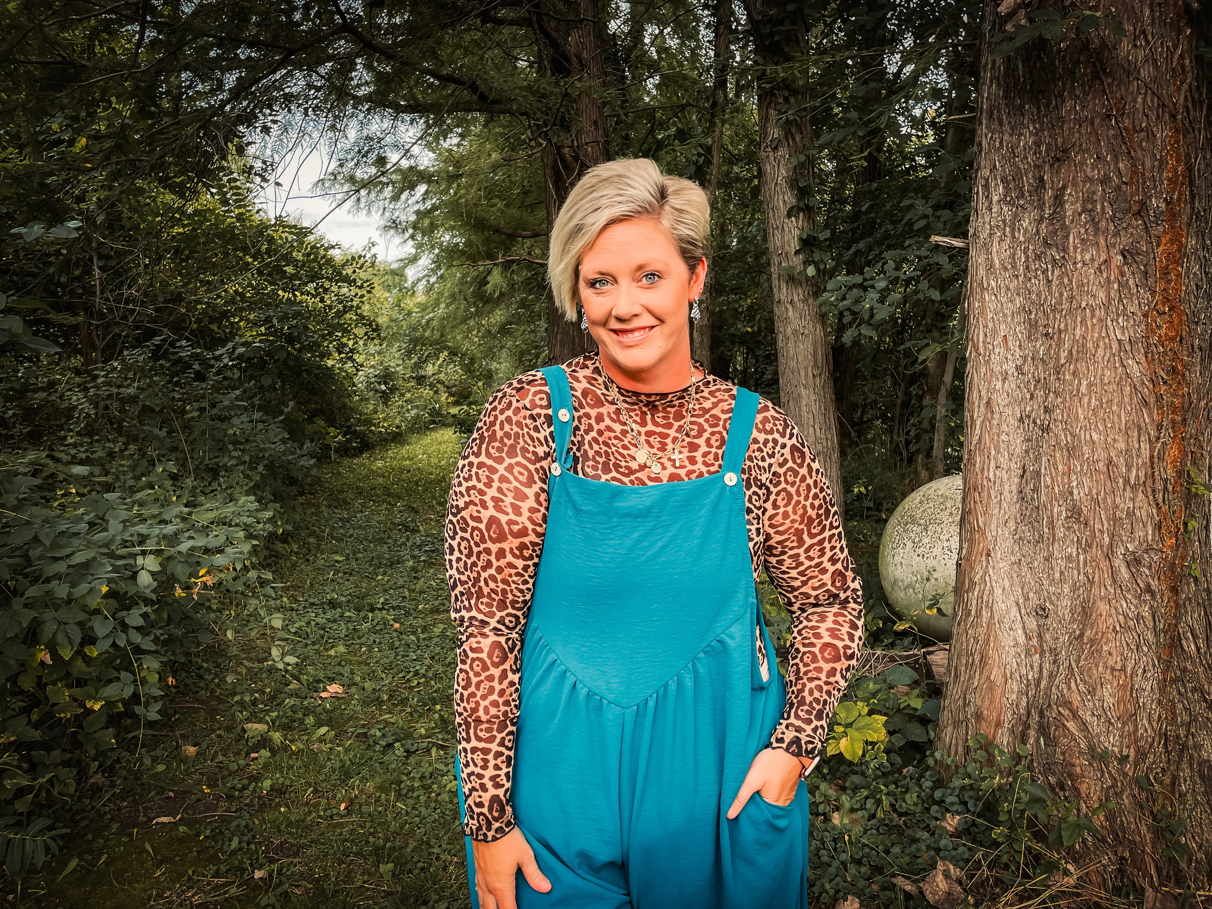 Leopard Mesh Layering Top
