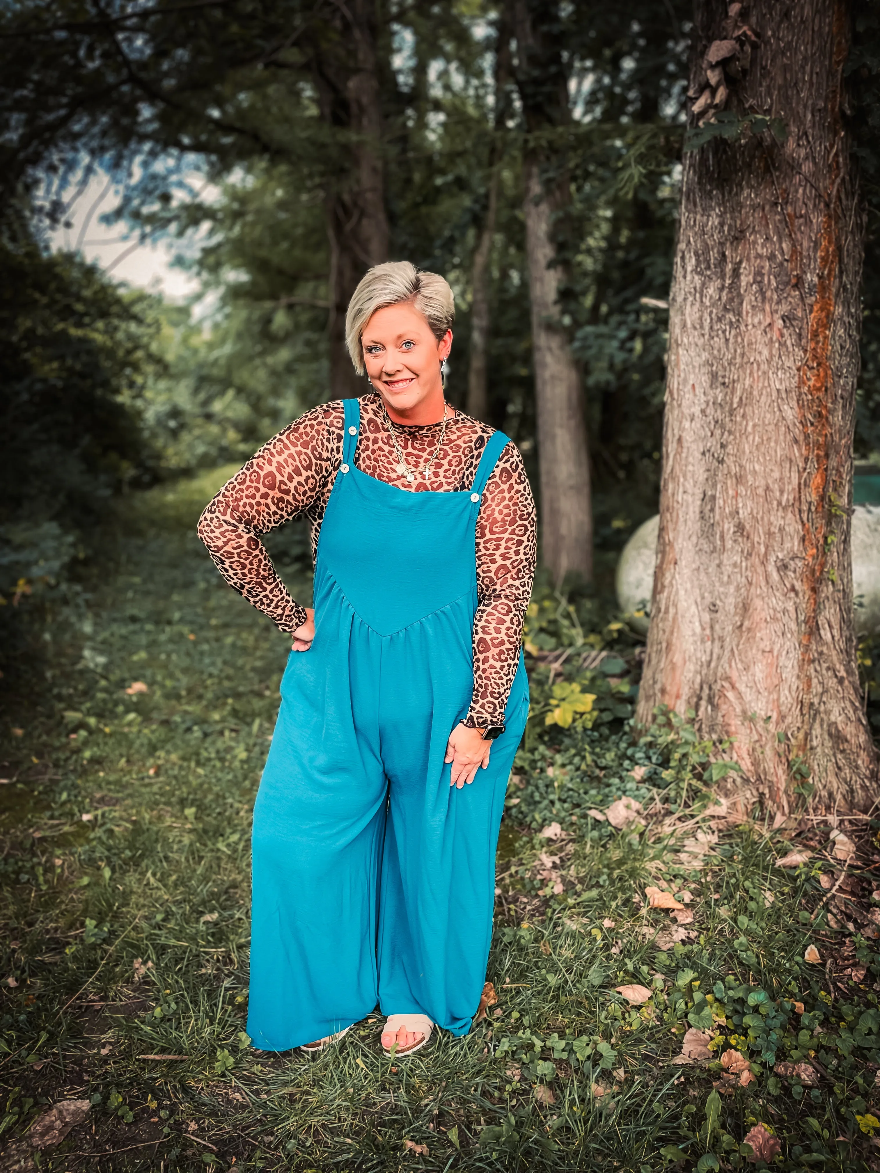 Leopard Mesh Layering Top