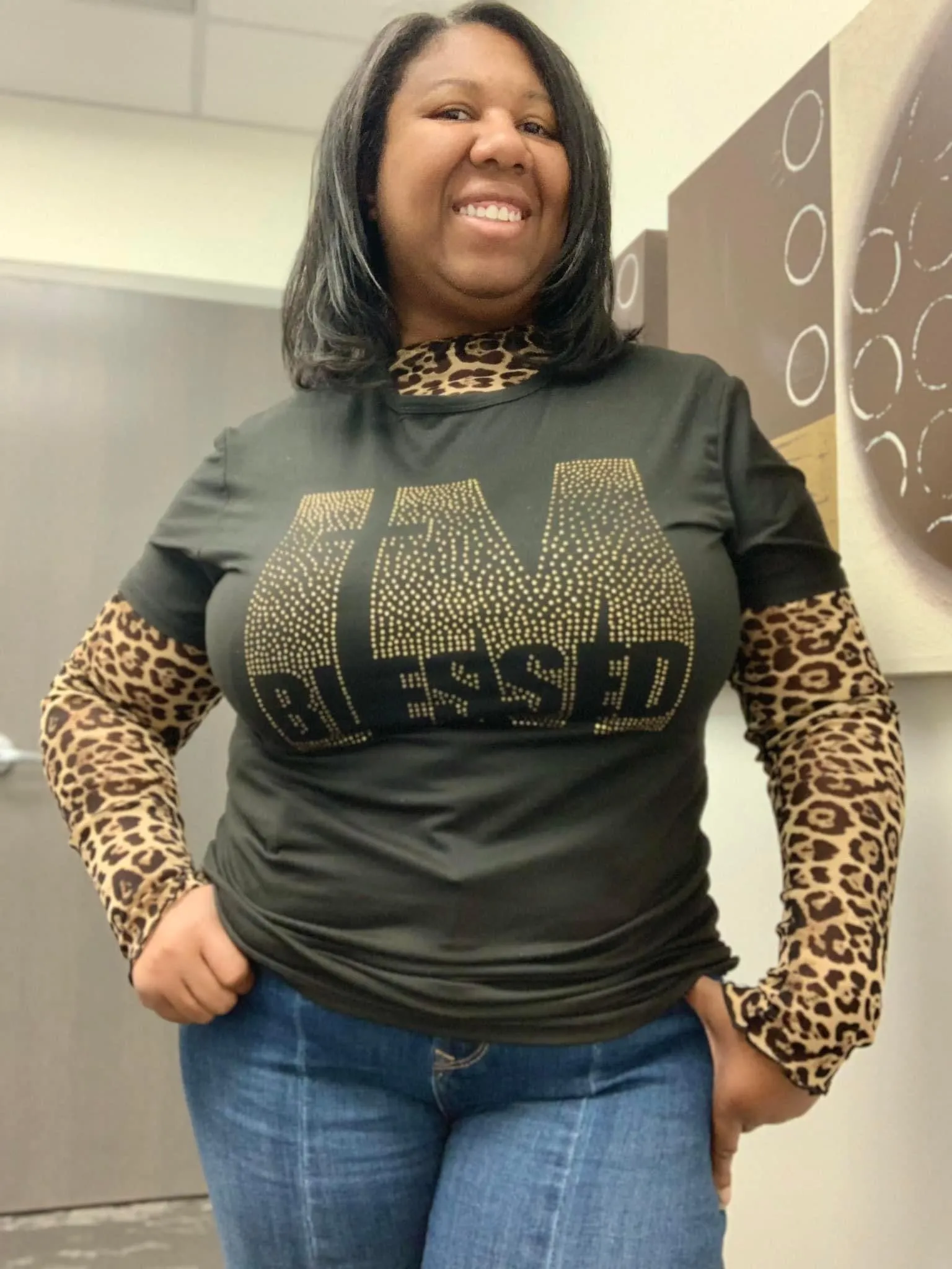 Leopard Mesh Layering Top
