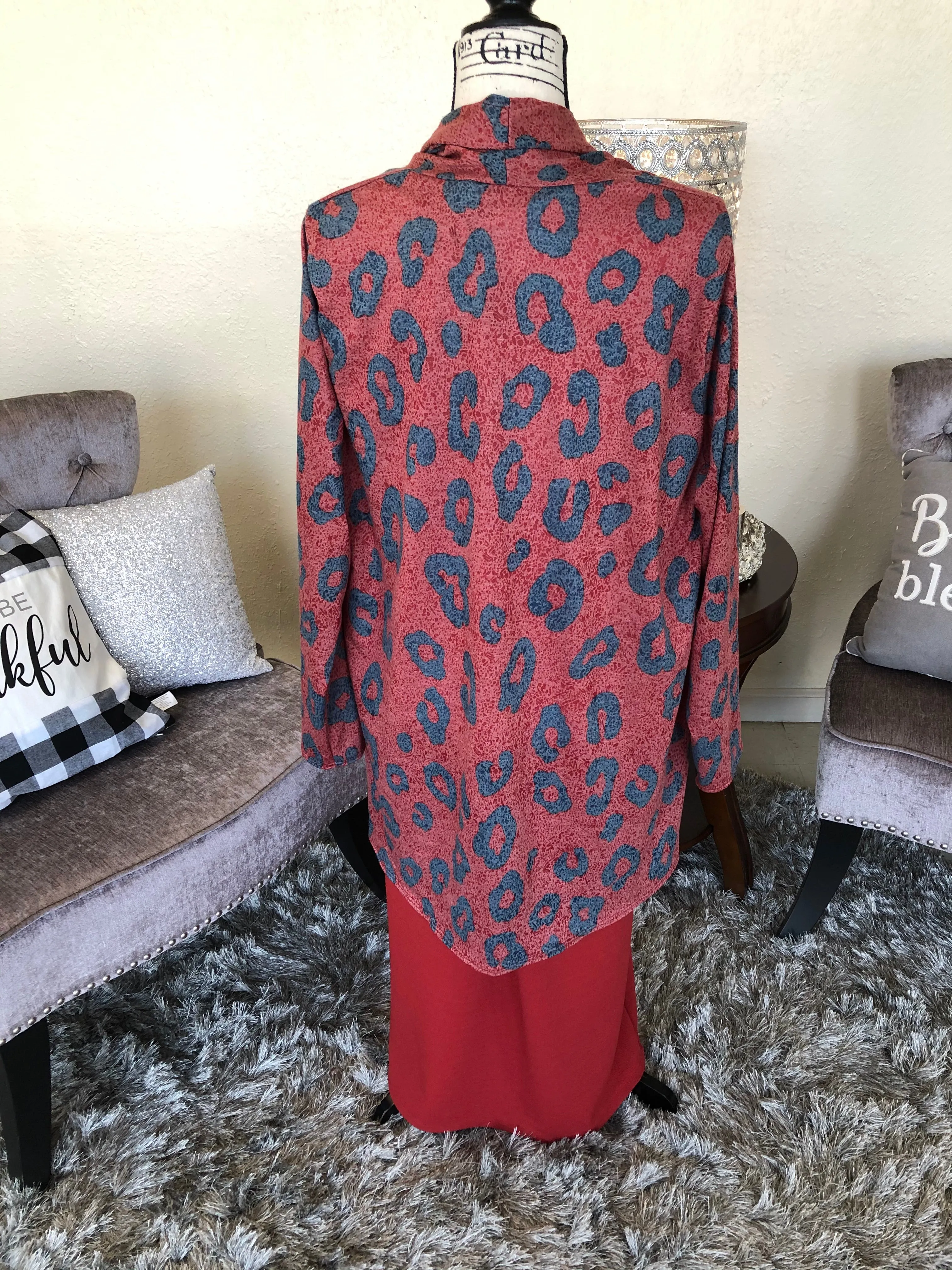 Leopard Print Sweater Cardigan (PL)