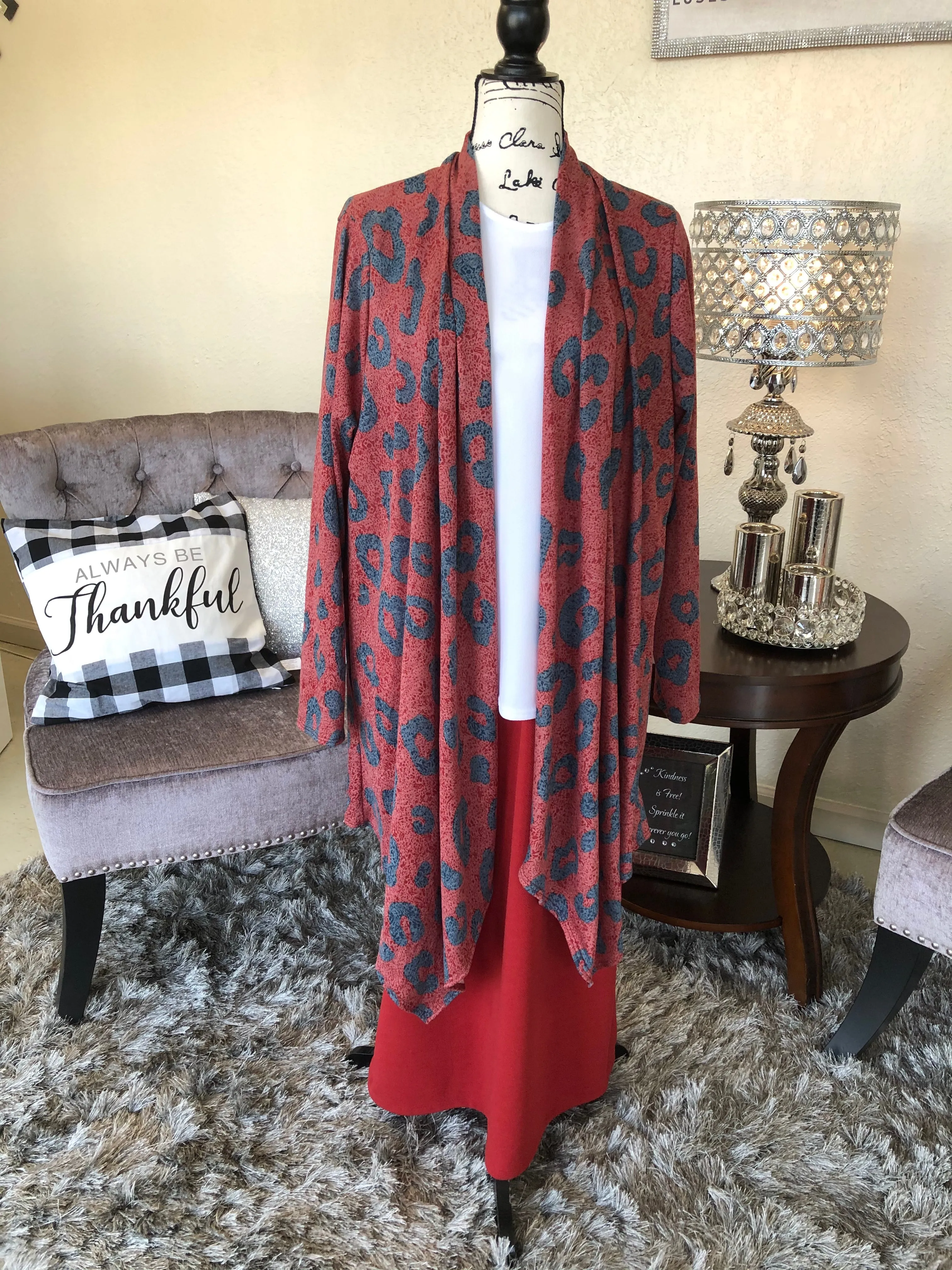 Leopard Print Sweater Cardigan (PL)