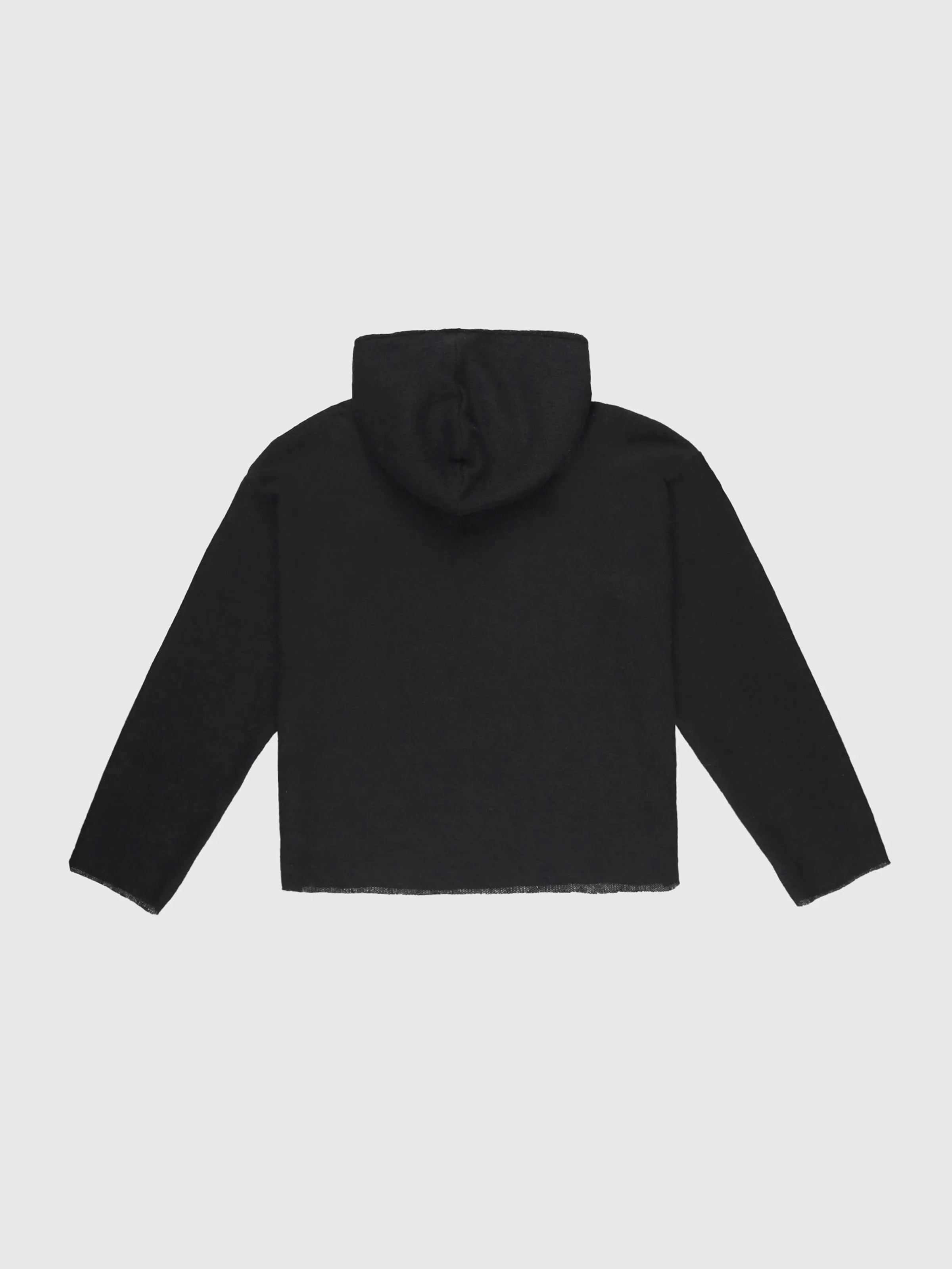 Light Mohair Layering Hoodie in Black