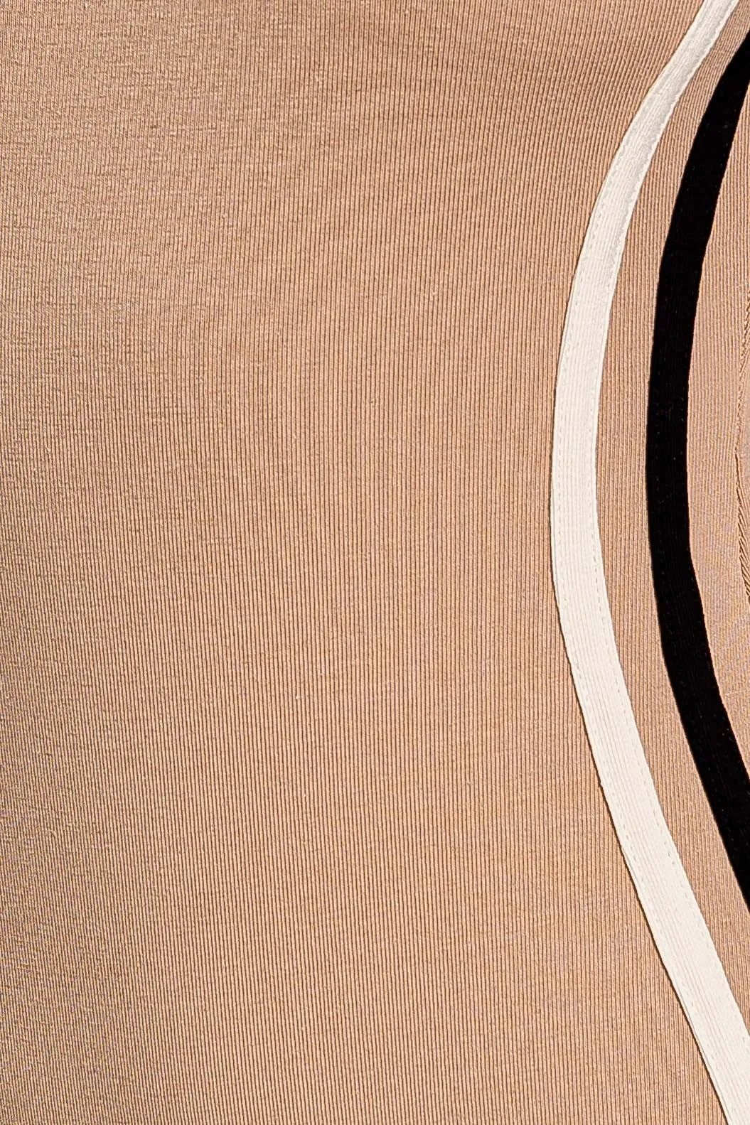 Line Detail Ribbed Bodysuit, Taupe