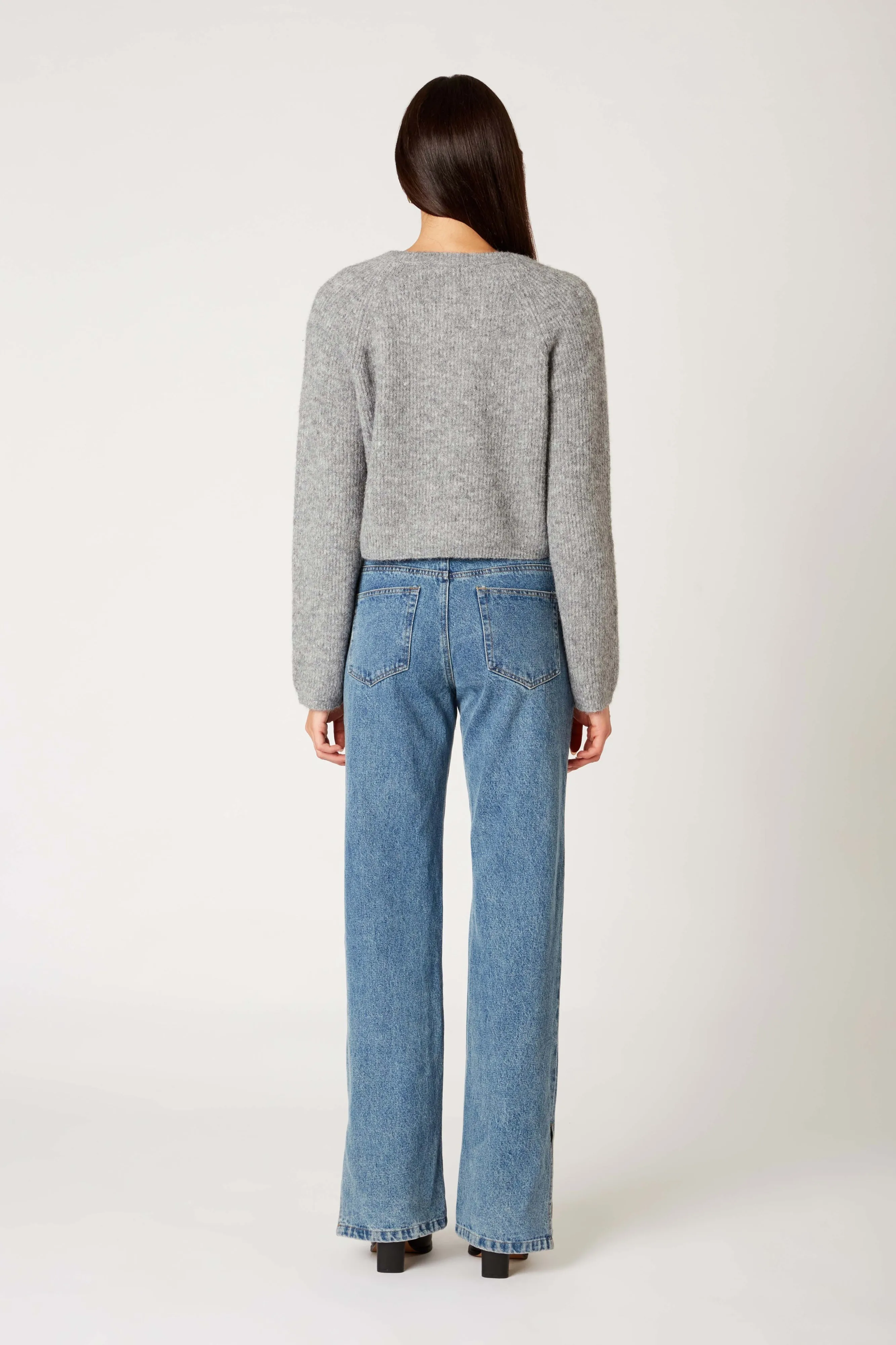 Lisa Cropped Cardigan | Heather Grey
