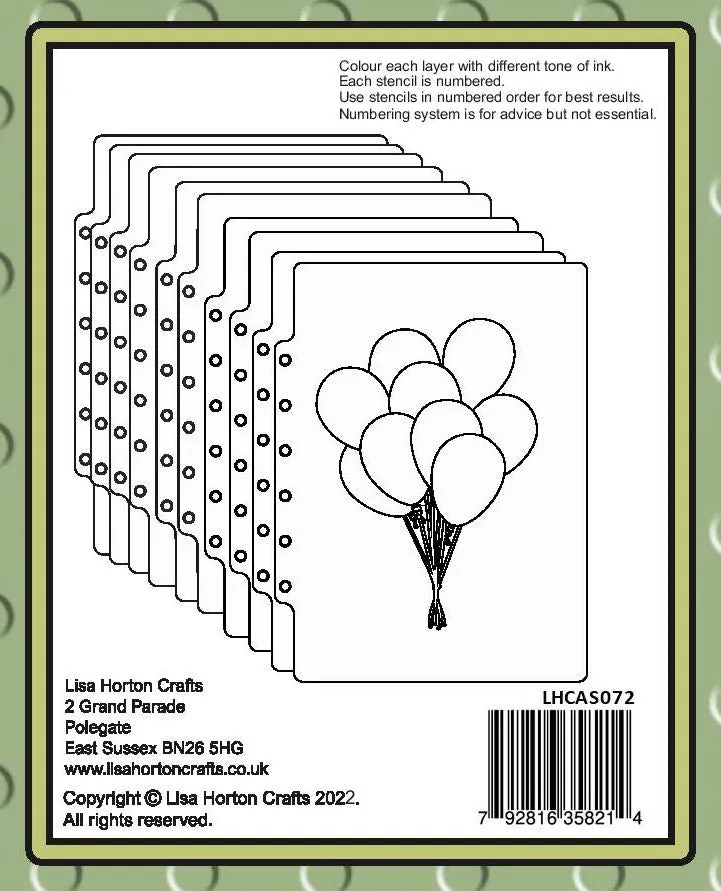 Lisa Horton Crafts 5x7 Layering Stencils - Balloon High
