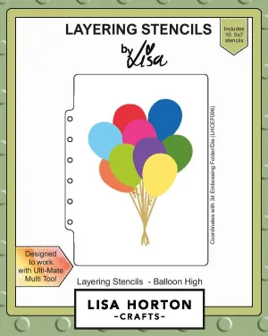Lisa Horton Crafts 5x7 Layering Stencils - Balloon High