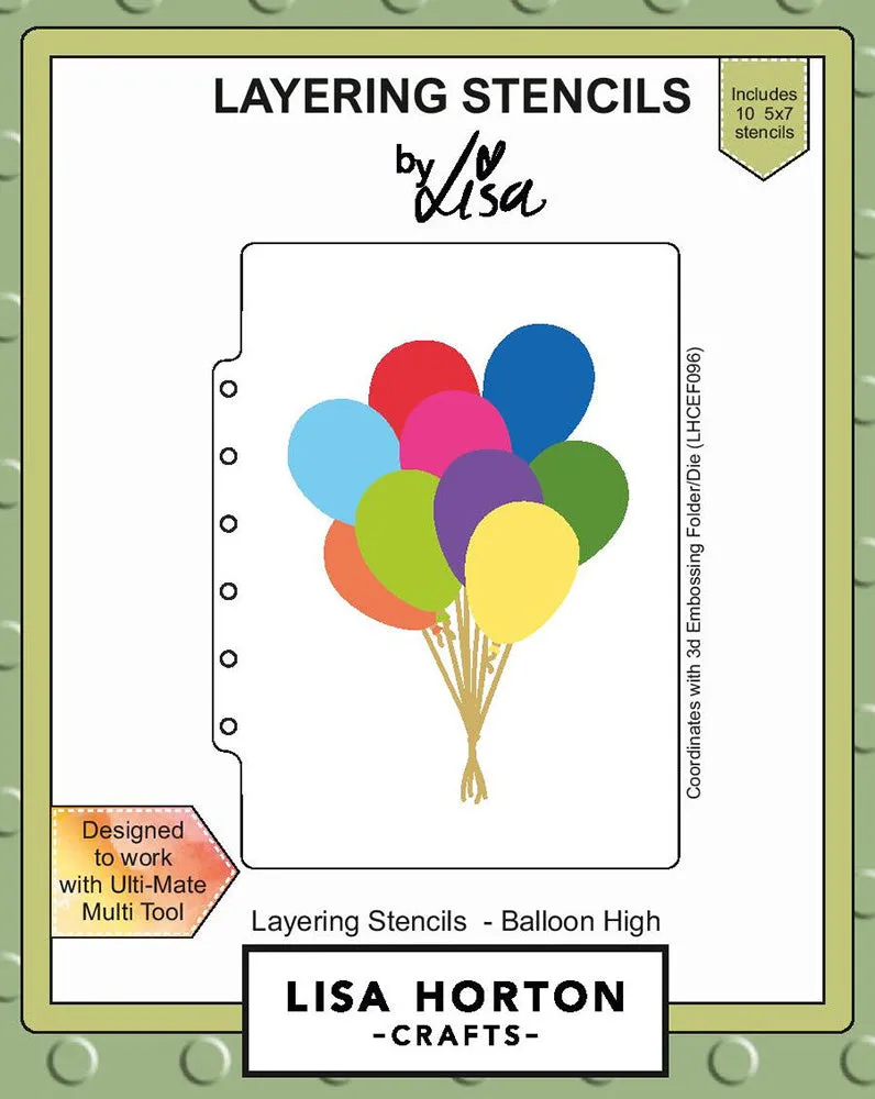 Lisa Horton Crafts Layering Stencils Balloon High