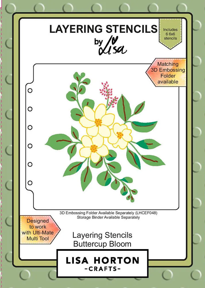 Lisa Horton Crafts Layering Stencils Buttercup Blooms