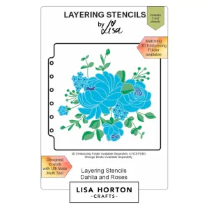 Lisa Horton Crafts Layering Stencils Dahlia And Roses