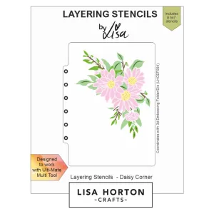 Lisa Horton Crafts Layering Stencils Daisy Corner