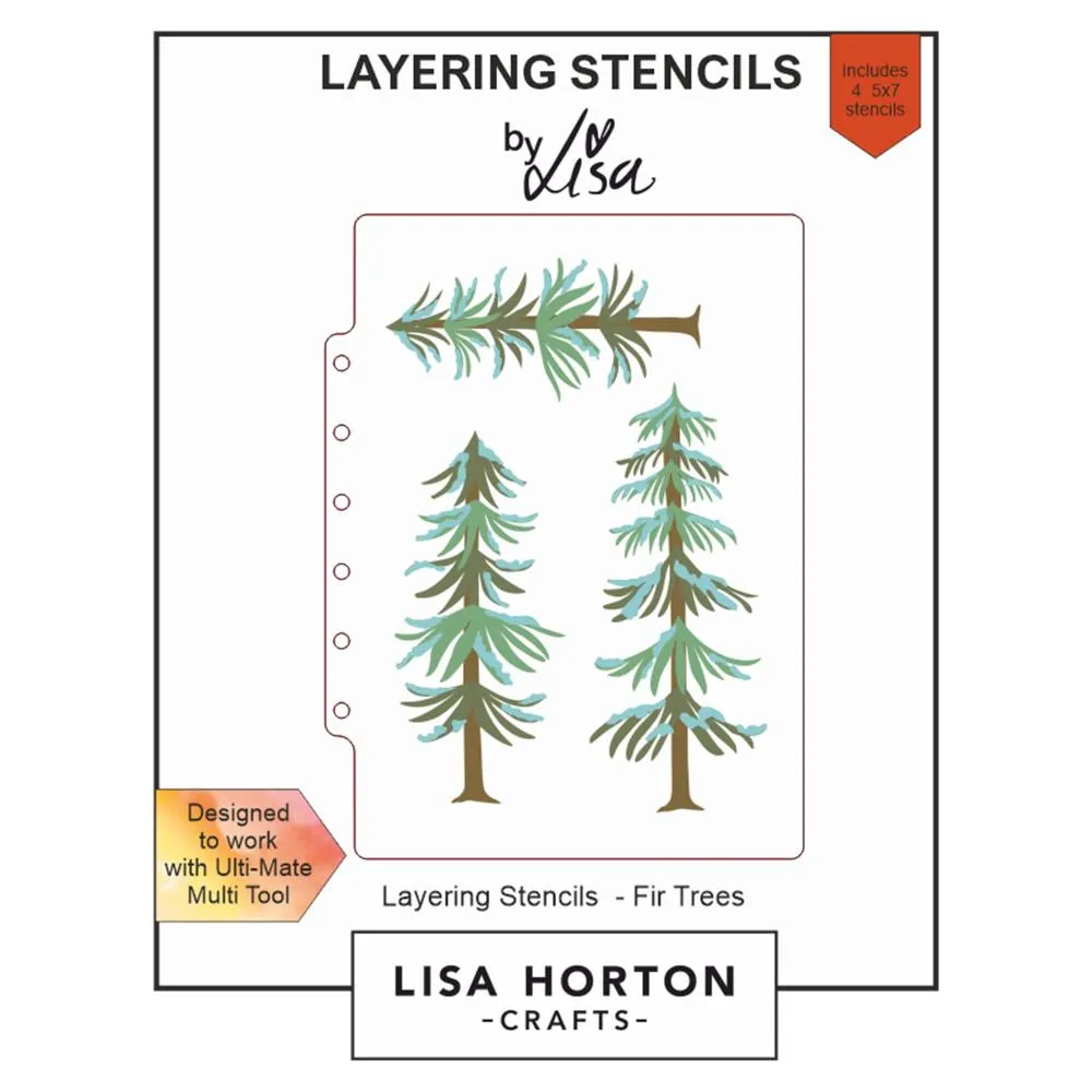 Lisa Horton Crafts Layering Stencils Fir Trees