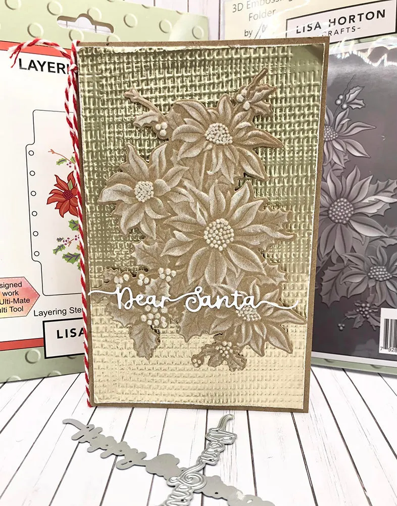 Lisa Horton Crafts Layering Stencils Poinsettia And Holly